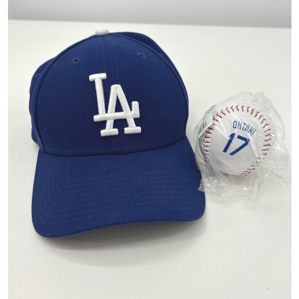 LA Dodgers New Era 9FORTY Hat + Shohei Ohtani #17 Baseball Bundle MLB